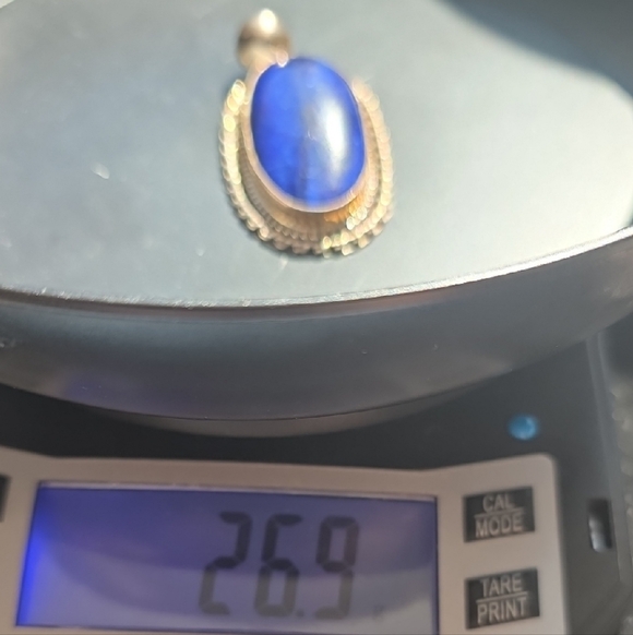 Hallmarked Sterling Silver Lapis Lazuli Vincent Gulino Large Pendant 26.9grams - Picture 4 of 11